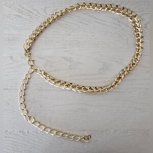 Vintage Chain Belt Gold Tone 80s 90s Adjustable Metal 30"-34" Layer Hip